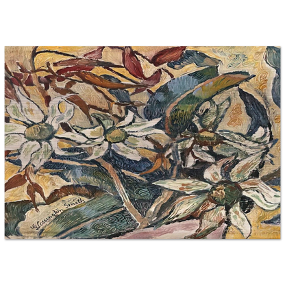 Flannel flowers and gum leaves - 1928 - Grace Cossington Smith Brushed Aluminum Print - 70x100 cm / 28x40 inches | Grace Cossington Smith Aluminum Print | Grace Cossington Smith Prints