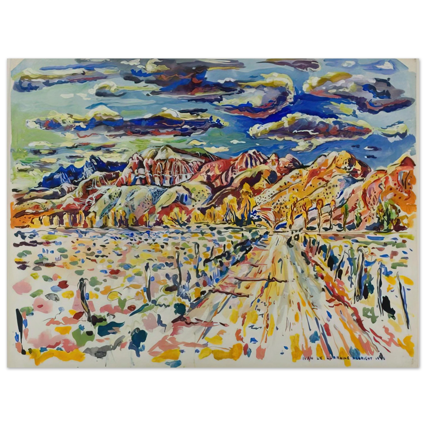 Ivan Albright - RANCH WYOMING 1946  75x100 cm / 30x40inches Fine Art Poster