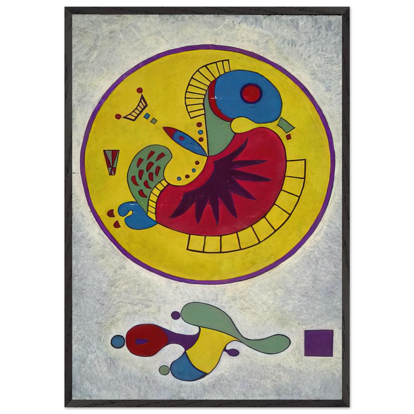 UNTITLED 1 N8 - Wassily Kandinsky 70x100 cm / 28x40 inches Framed Art Print – Black Wooden Frame