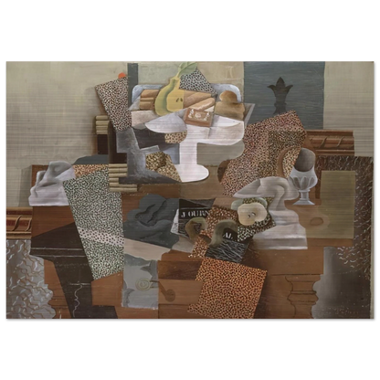 Still Life with Compote and Glass - 1914 - Pablo Picasso Brushed Aluminum Print - 70x100 cm / 28x40 inches | Pablo Picasso Aluminum Print | Pablo Picasso Prints