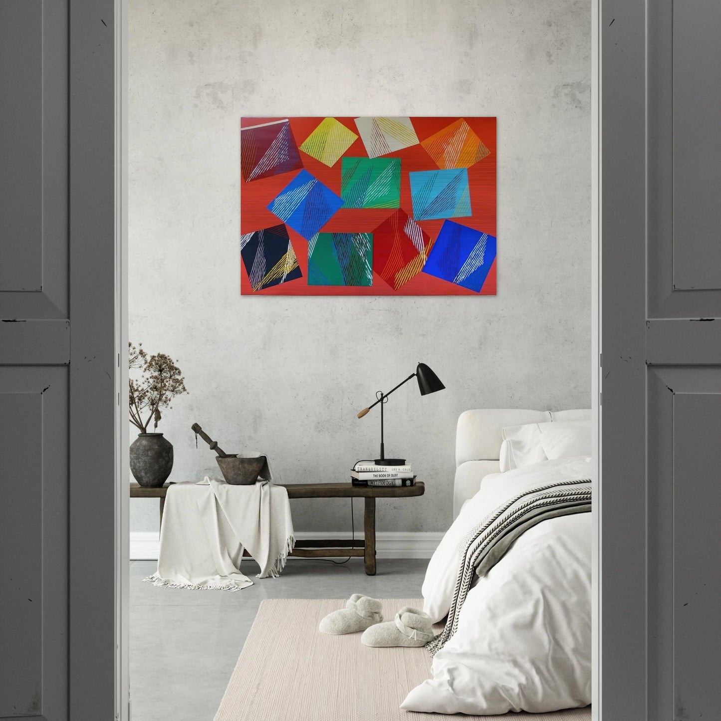 Wig-Wam - 1991 - Piero Dorazio Brushed Aluminum Print - 70x100 cm / 28x40 inches | Piero Dorazio Aluminum Print | Piero Dorazio Prints