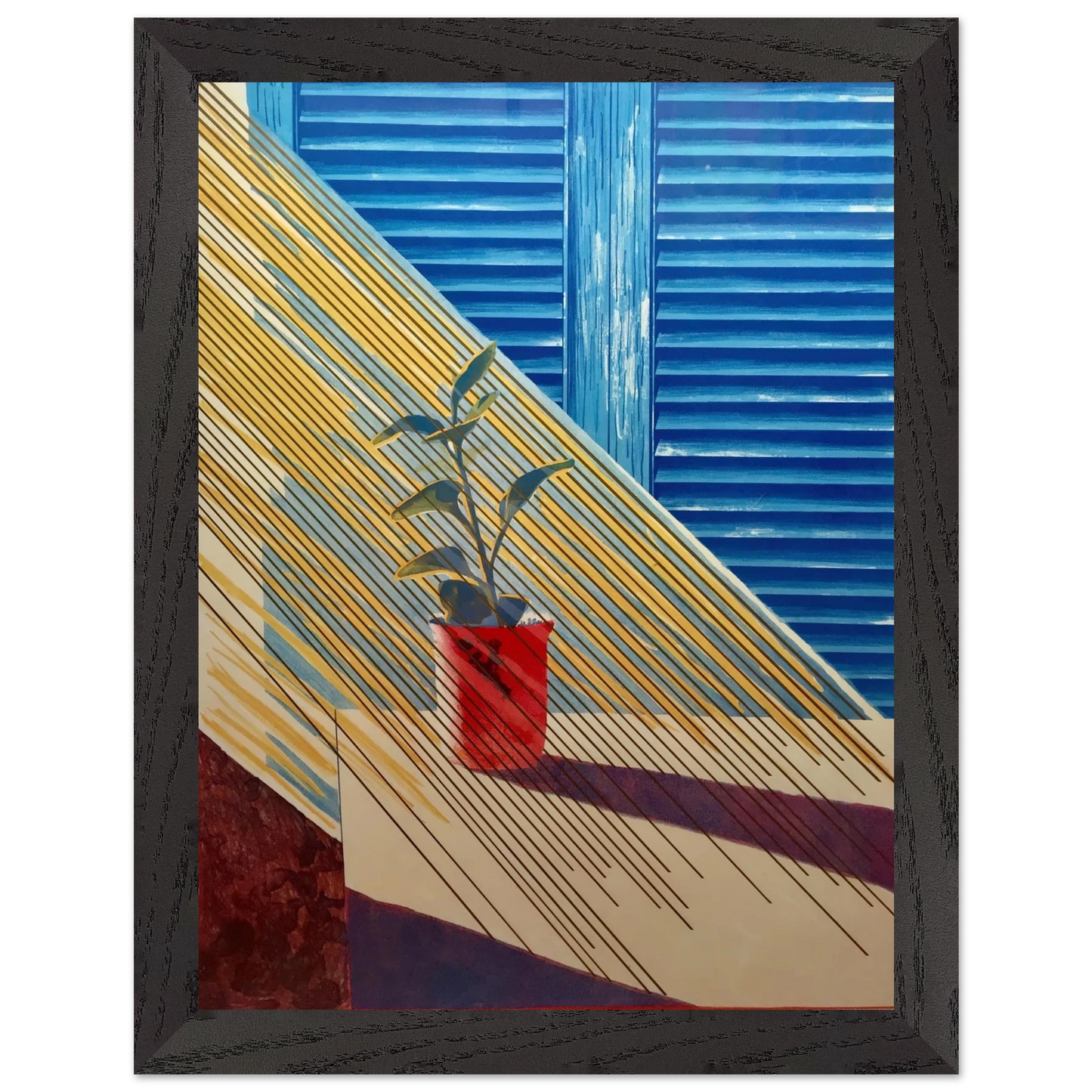 David Hockney - David Hockney Wall art - 30x40 cm / 12x16 inches - Premium Wooden Framed Poster With Fine Art Paper - Black frame