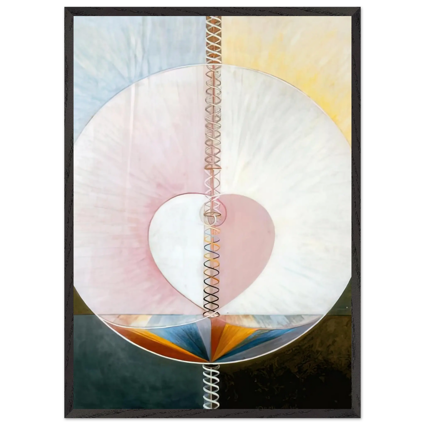Hilma af Klint - WHAT A HUMAN BEING IS 1910 Wall art - 60x90 cm / 24x36 Inches - Premium Wooden Framed Poster With Fine Art Paper - White frame