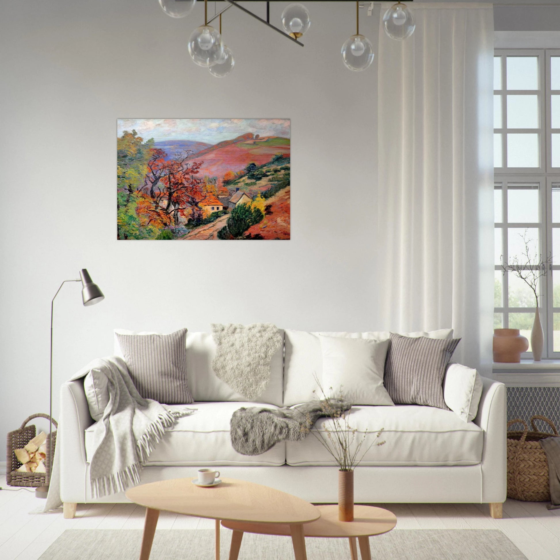 Mountain Landscape - Pontgibaud, village in Peschadoire - Armand Guillaumin Brushed Aluminum Print - 70x100 cm / 28x40 inches | Armand Guillaumin Aluminum Print | Armand Guillaumin Prints
