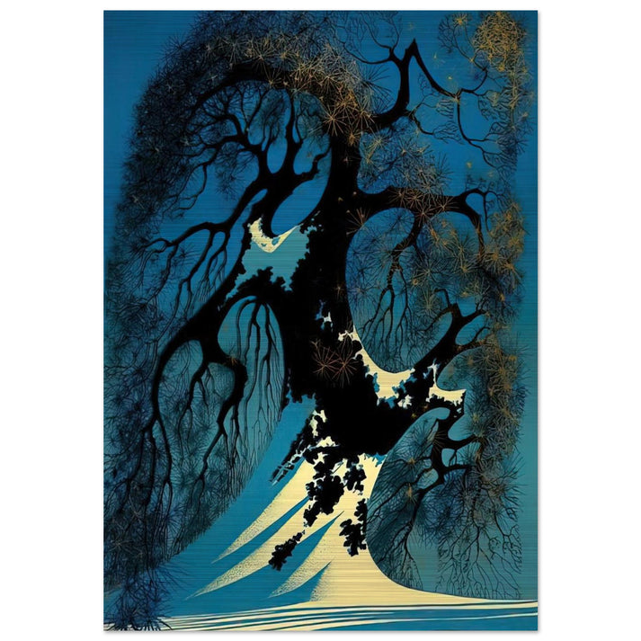 Winter Bonsai - Eyvind Earle Brushed Aluminum Print - 70x100 cm / 28x40 inches | Eyvind Earle Aluminum Print | Eyvind Earle Prints