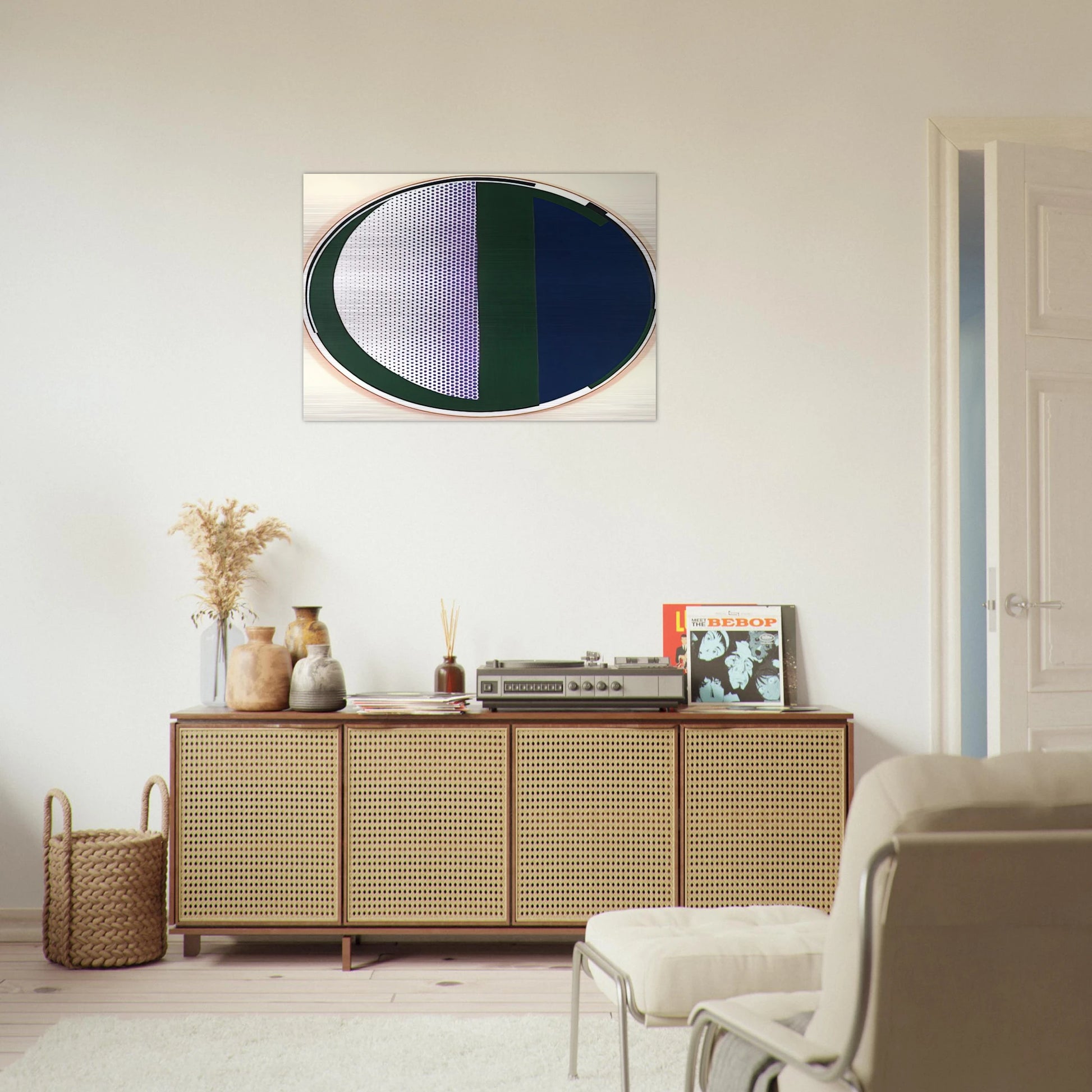 MIRROR 1972 - Roy Lichtenstein Brushed Aluminum Print - 70x100 cm / 28x40 inches | Roy Lichtenstein Aluminum Print | Roy Lichtenstein Prints