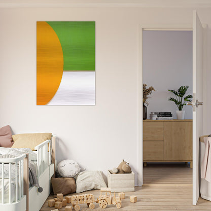 Orange Relief with Green - Ellsworth Kelly Brushed Aluminum Print - 70x100 cm / 28x40 inches | Ellsworth Kelly Aluminum Print | Ellsworth Kelly Prints