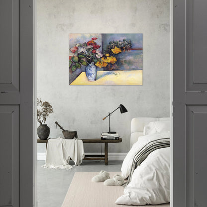 Still Life Flowers in a Vase - Paul Cézanne Brushed Aluminum Print - 70x100 cm / 28x40 inches | Paul Cézanne Aluminum Print | Paul Cézanne Prints