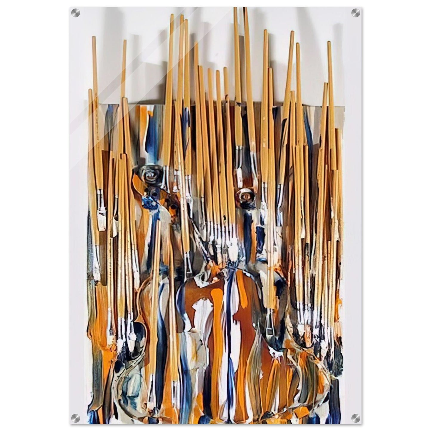 Paintbrushes  Violin - II - 1980 - Arman Acrylic Print - 70x100 cm / 28x40″ inches | Arman Wall Art | Arman Prints