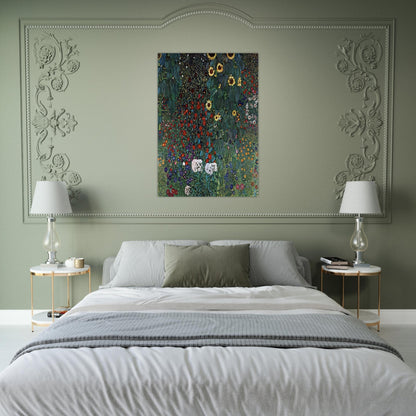 COUNTRY GARDEN WITH SUNFLOWERS 1906 - Gustav Klimt Brushed Aluminum Print - 70x100 cm / 28x40 inches | Gustav Klimt Aluminum Print | Gustav Klimt Prints