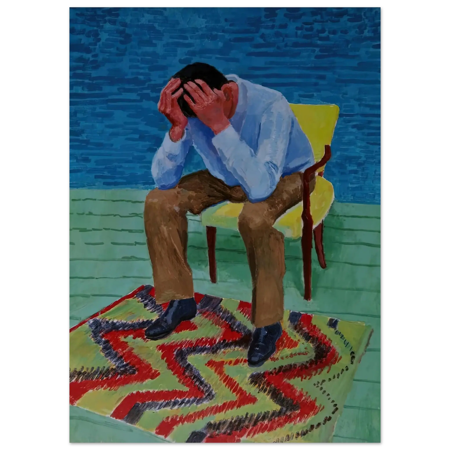 David Hockney - David Hockney Wall art - 30x45 cm / 12x18 Inches - Premium Wooden Framed Poster With Fine Art Paper - Wood frame