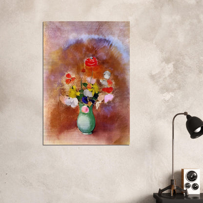 POPPIES IN A VASE - Odilon Redon Brushed Aluminum Print - 70x100 cm / 28x40 inches | Odilon Redon Aluminum Print | Odilon Redon Prints