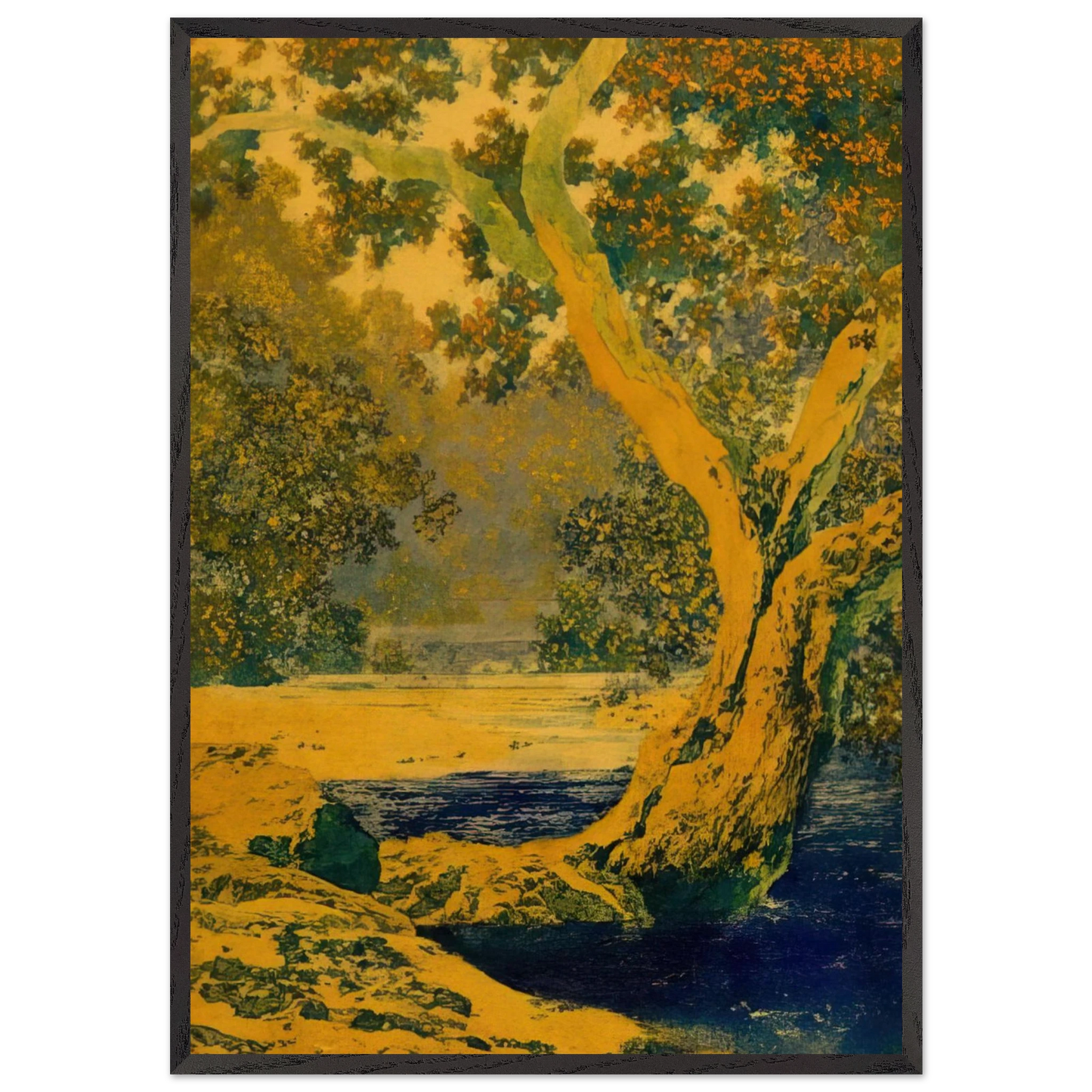 Study for Autumn Brook - Maxfield Parrish 70x100 cm / 28x40 inches Framed Art Print – Black Wooden Frame
