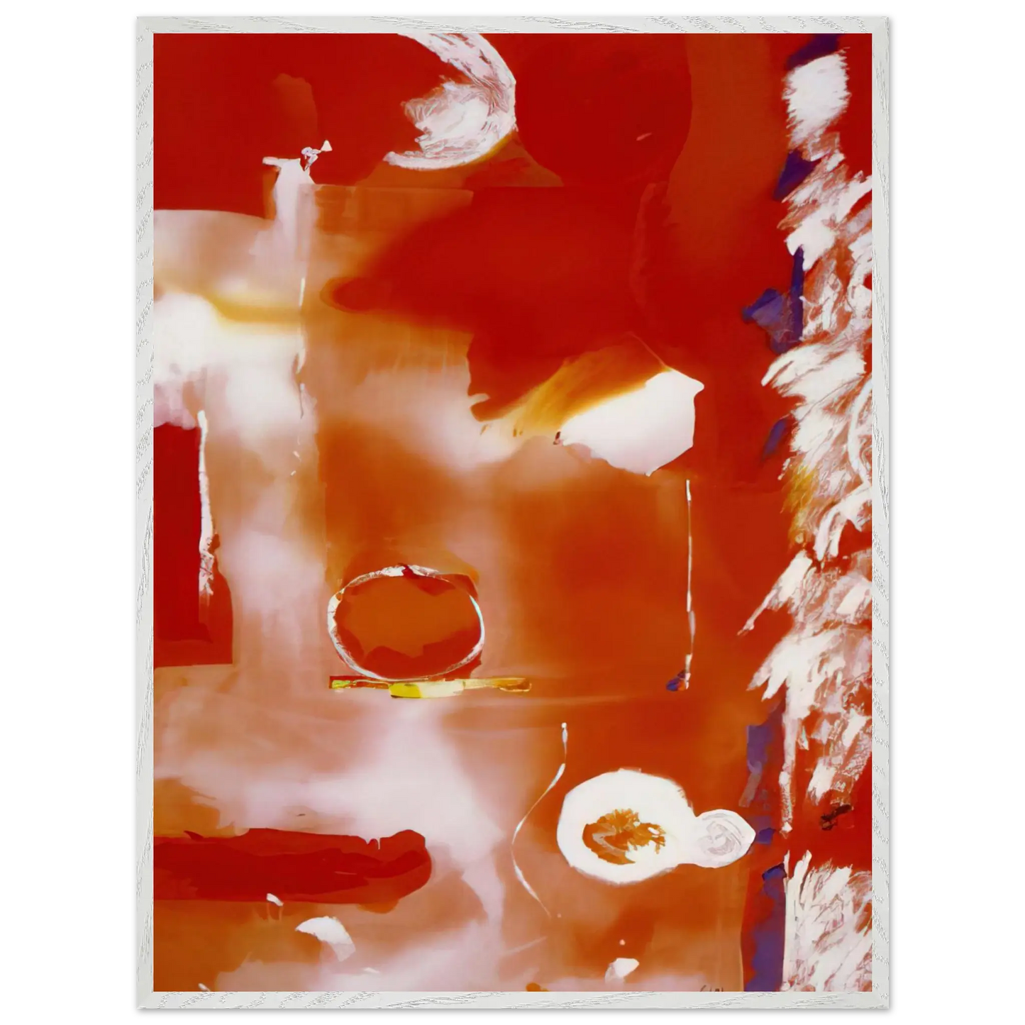 Helen Frankenthaler - Seeing the Moon on a Hot Summer Day - 1987 Wall art - 40x50 cm / 16x20 Inches - Premium Wooden Framed Poster With Fine Art Paper - Wood frame