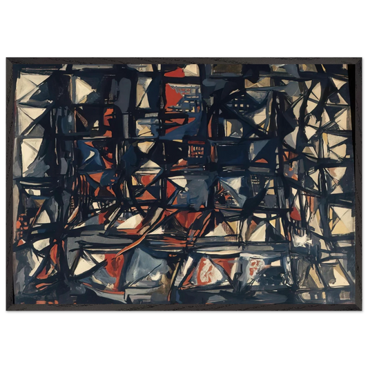 Untitled - 1955 N3 - Maria Helena Vieira da Silva 70x100 cm / 28x40 inches Framed Art Print – Black Wooden Frame