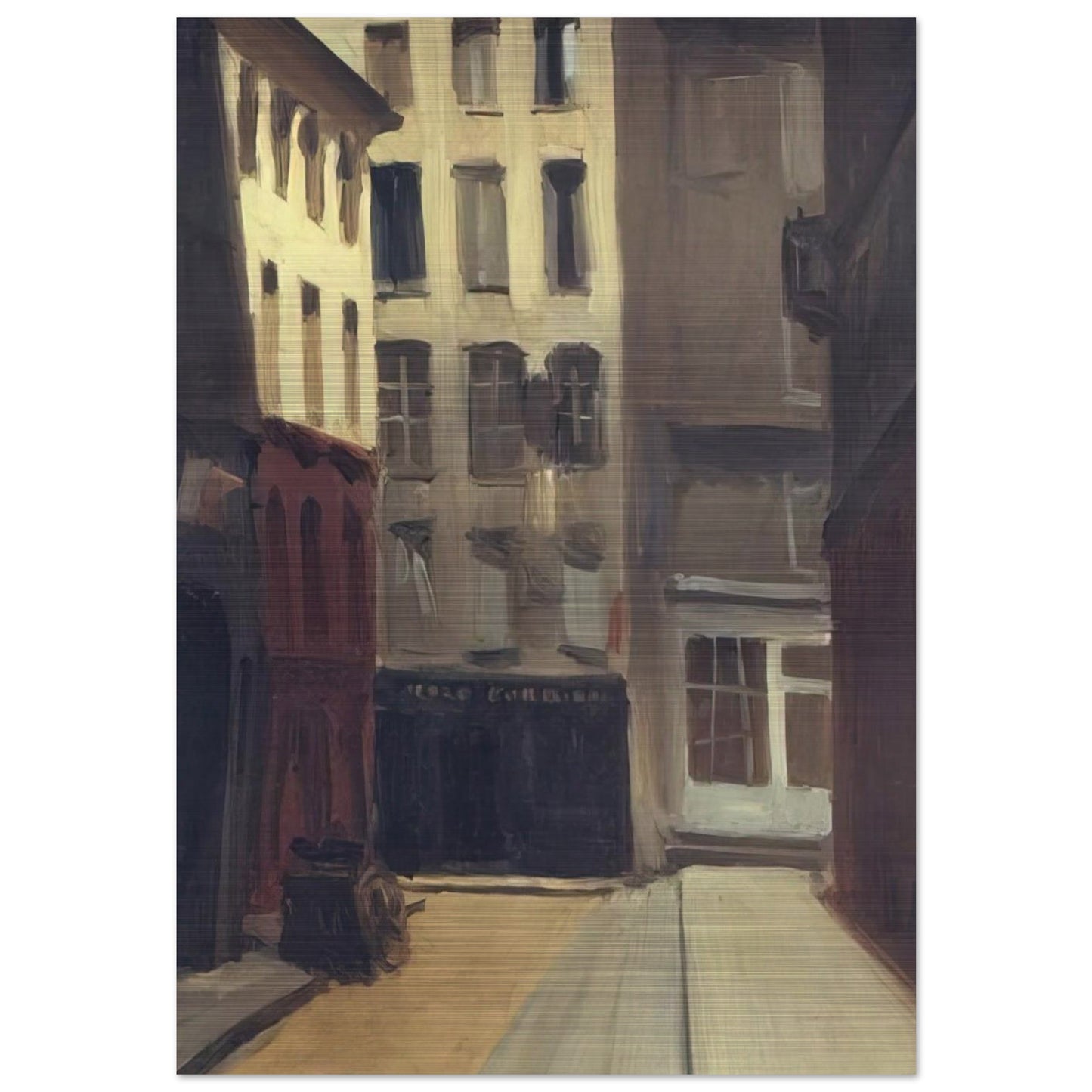 Paris Street - Edward Hopper Brushed Aluminum Print - 70x100 cm / 28x40 inches | Edward Hopper Aluminum Print | Edward Hopper Prints