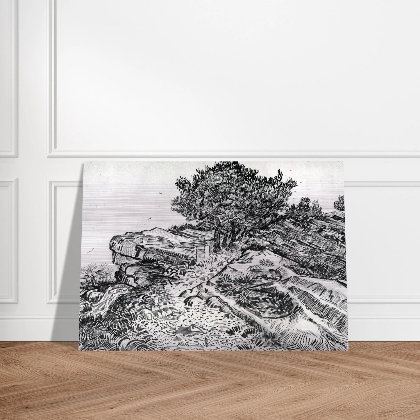 Montmajour - Vincent van Gogh Brushed Aluminum Print - 70x100 cm / 28x40 inches | Vincent van Gogh Aluminum Print | Vincent van Gogh Prints