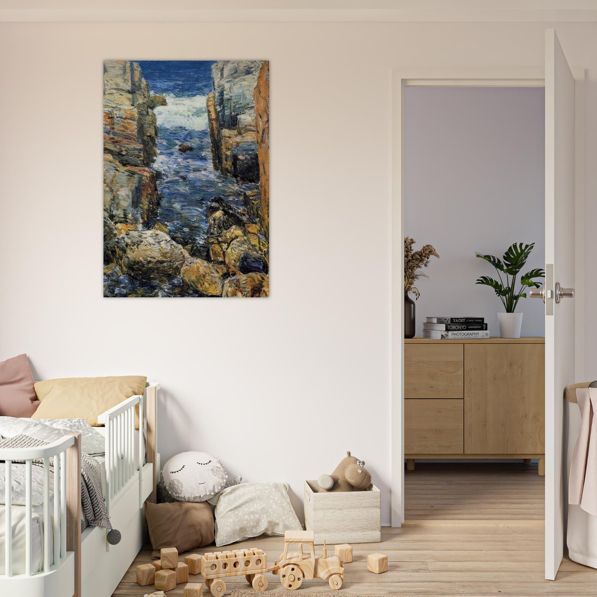 The South Gorge, Appledore, Isles of Shoals - Childe Hassam Brushed Aluminum Print - 70x100 cm / 28x40 inches | Childe Hassam Aluminum Print | Childe Hassam Prints