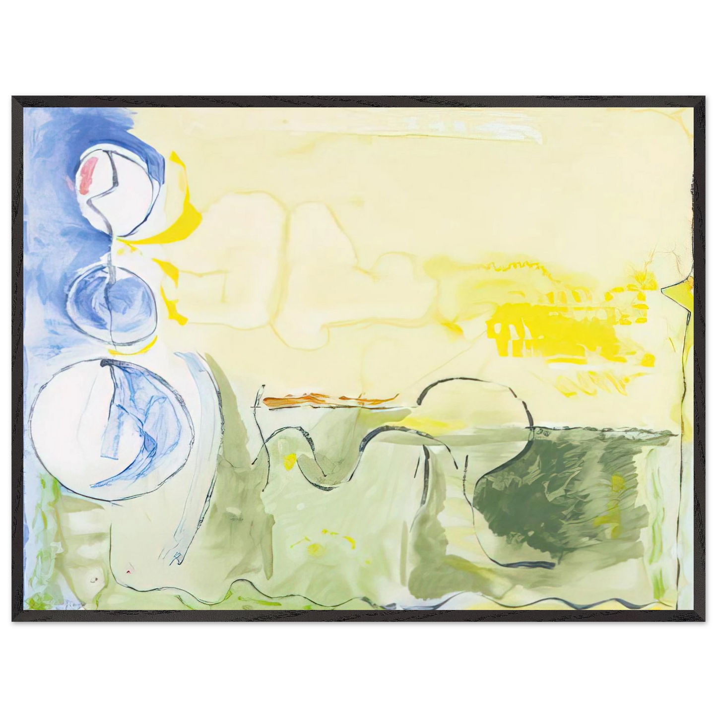 Helen Frankenthaler - Flotilla - 2006 Wall art - A2 (42 x 59.4  cm) - Premium Wooden Framed Poster With Fine Art Paper-canvas - Wood frame