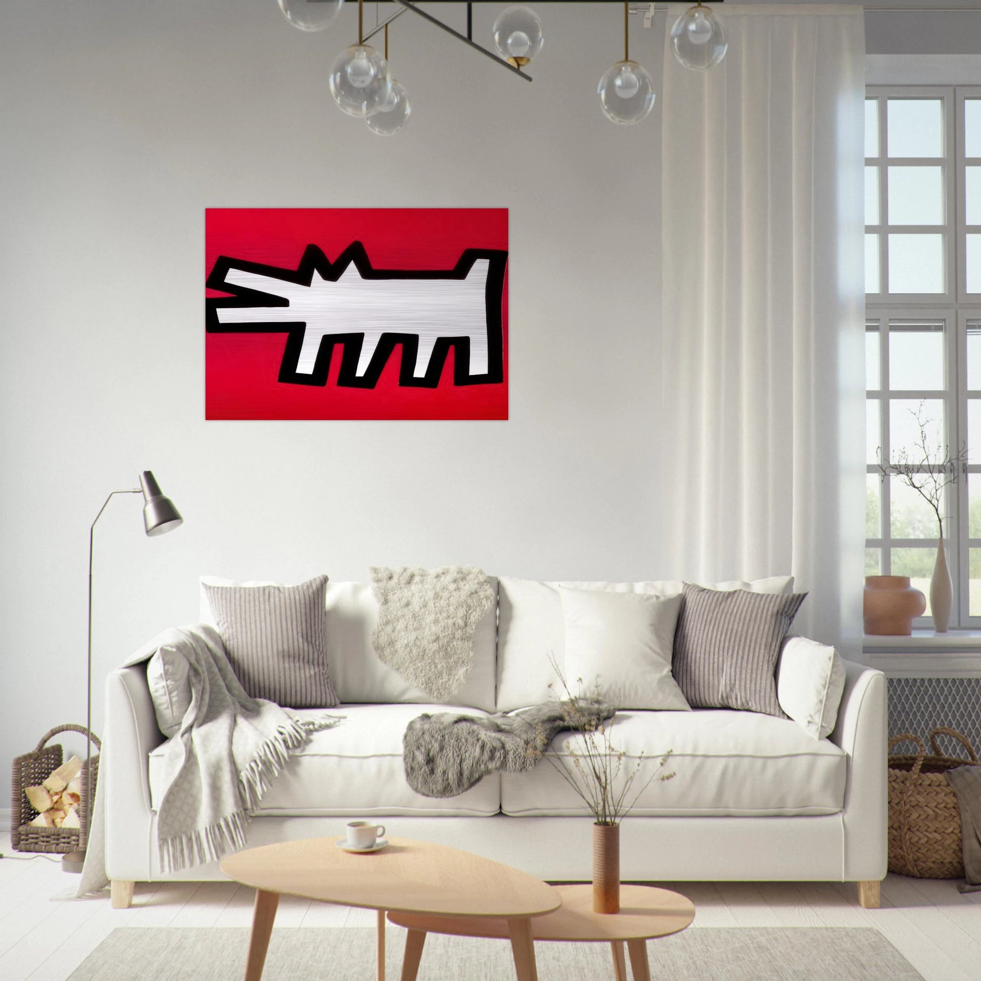 BARKING DOG 1990 - Keith Haring Brushed Aluminum Print - 70x100 cm / 28x40 inches | Keith Haring Aluminum Print | Keith Haring Prints