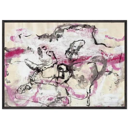 EL-IX - 1966 - Emil Schumacher 70x100 cm / 28x40 inches Framed Art Print – Black Wooden Frame