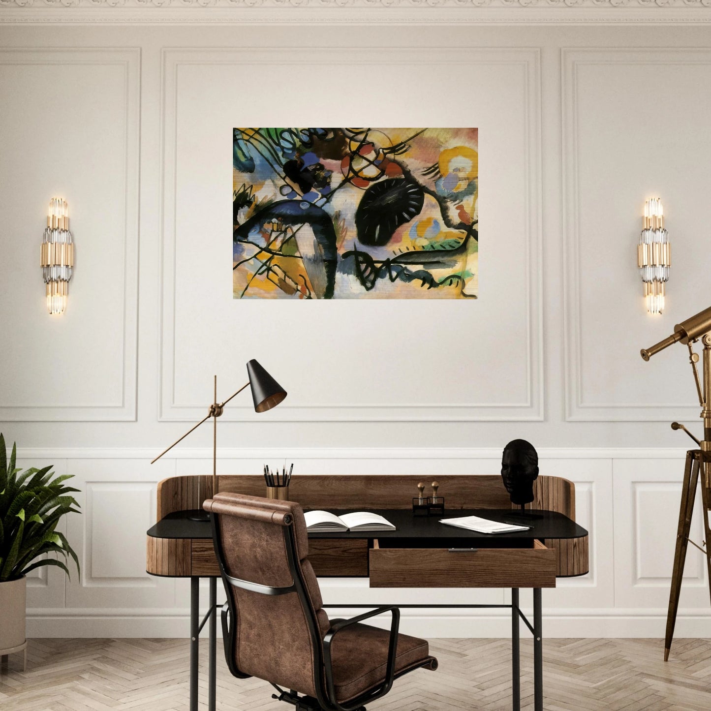 BLACK SPOT 1912 - Wassily Kandinsky Brushed Aluminum Print - 70x100 cm / 28x40 inches | Wassily Kandinsky Aluminum Print | Wassily Kandinsky Prints