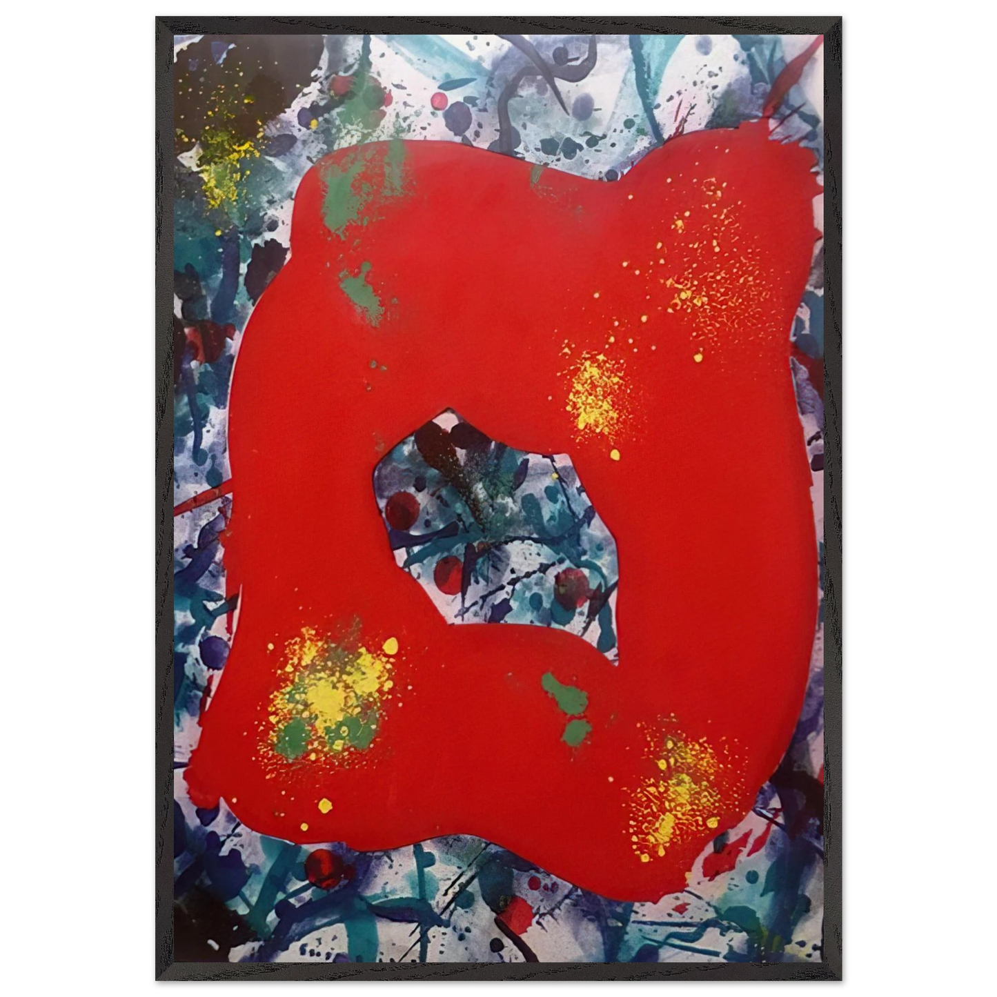 Untitled  SFE 071  - Sam Francis 70x100 cm / 28x40 inches Framed Art Print – Black Wooden Frame