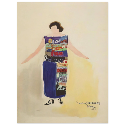 Sonia Delaunay - ROBE POEME OUBLIONS LES OISEAUX 1922  75x100 cm / 30x40inches Fine Art Poster