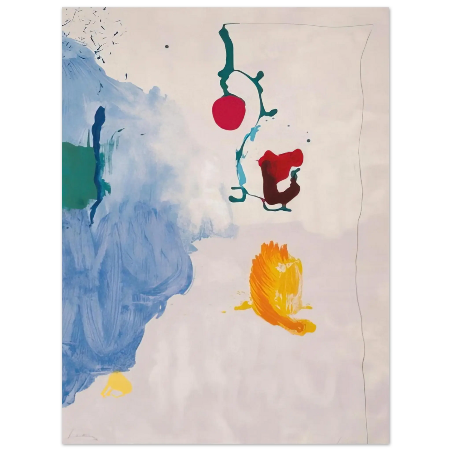 Helen Frankenthaler - Eve - 1995 Wall art - 50x70 cm / 20x28 Inches - Premium Wooden Framed Poster With Fine Art Paper - Black frame