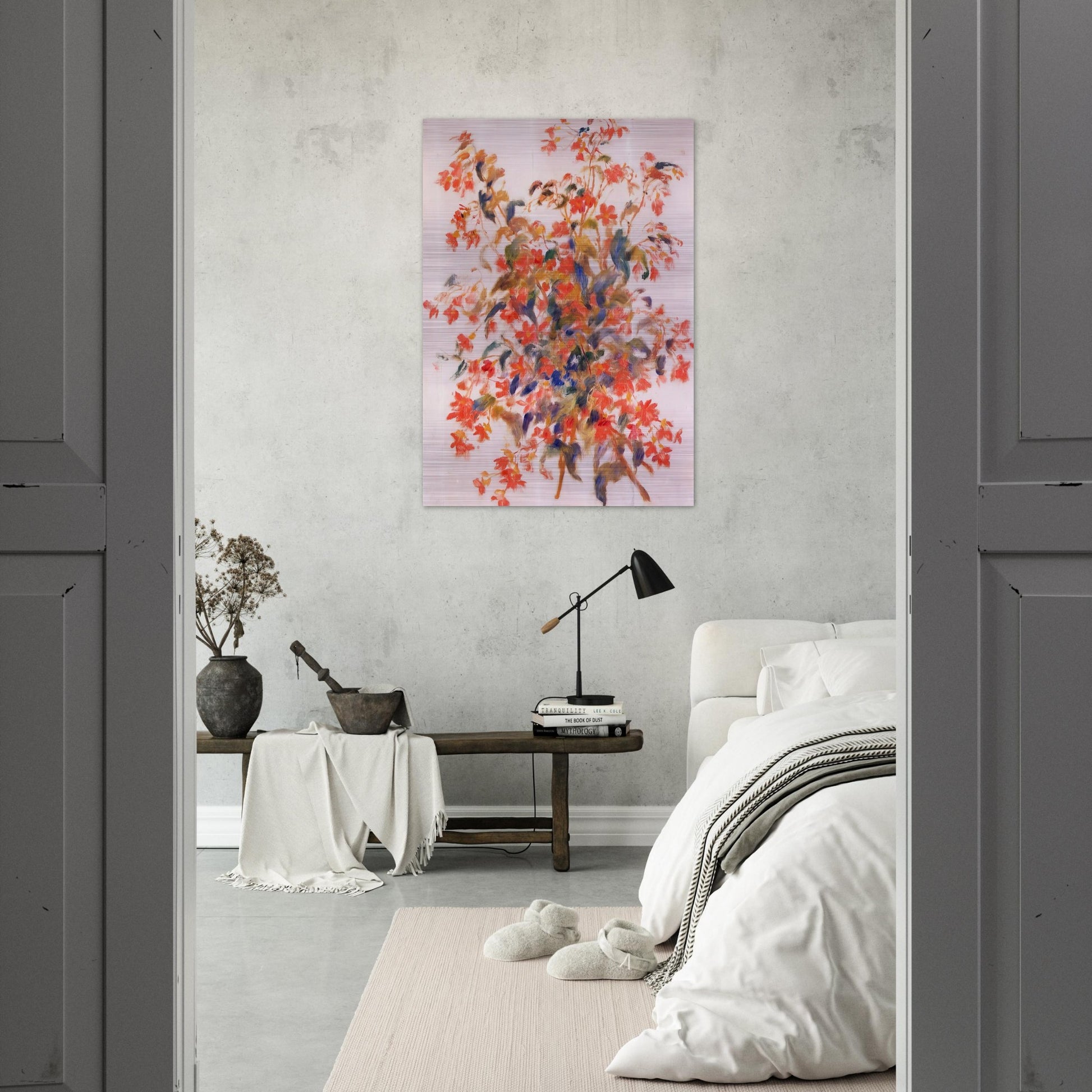 Still Life with Fuscias - Pierre-Auguste Renoir Brushed Aluminum Print - 70x100 cm / 28x40 inches | Pierre-Auguste Renoir Aluminum Print | Pierre-Auguste Renoir Prints