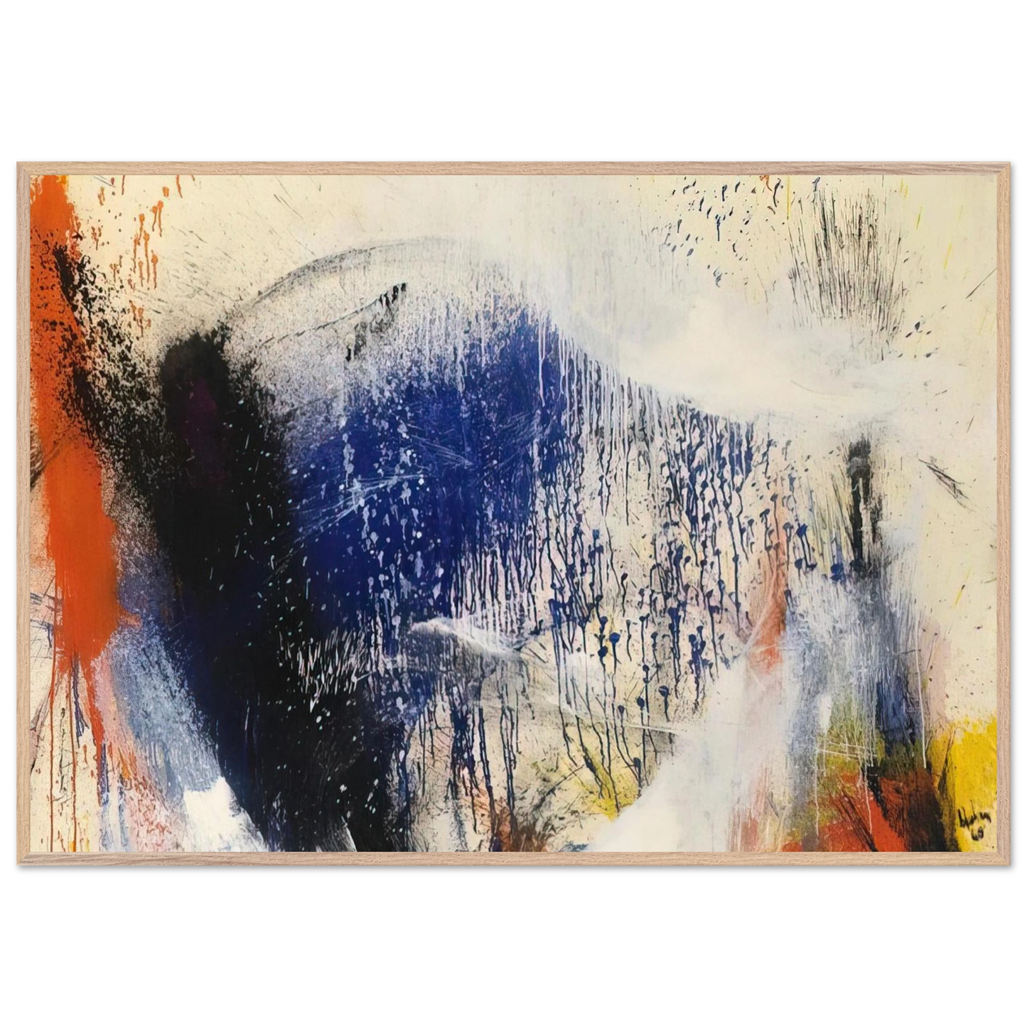 Helen Frankenthaler - Untitled - 1960 Wall art - 50x70 cm / 20x28 inches - Premium Wooden Framed Poster With Fine Art Paper-canvas - White frame