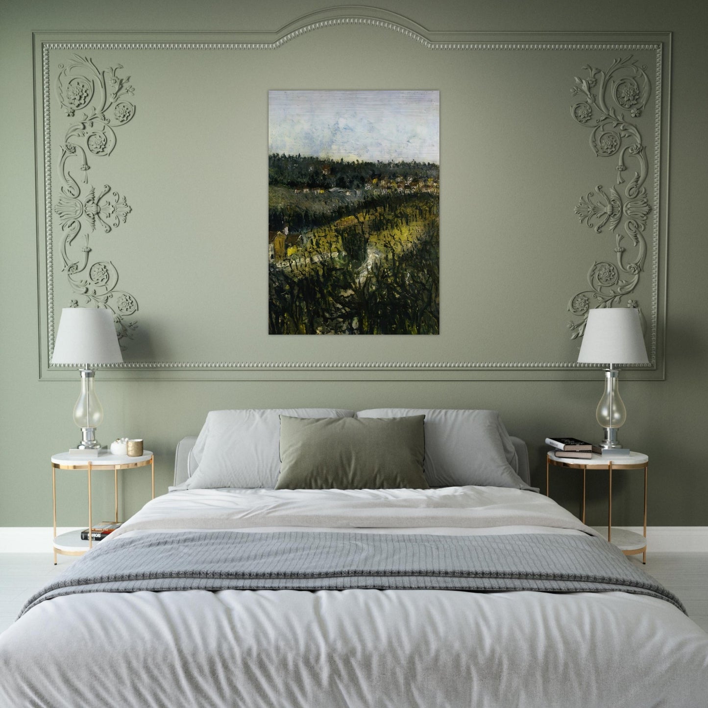 NEAR MONTMAGNY - Maurice Utrillo Brushed Aluminum Print - 70x100 cm / 28x40 inches | Maurice Utrillo Aluminum Print | Maurice Utrillo Prints