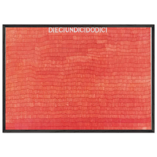DIECIUNDICIDODICI 1980 - Alighiero Boetti 70x100 cm / 28x40 inches Framed Art Print – Black Wooden Frame