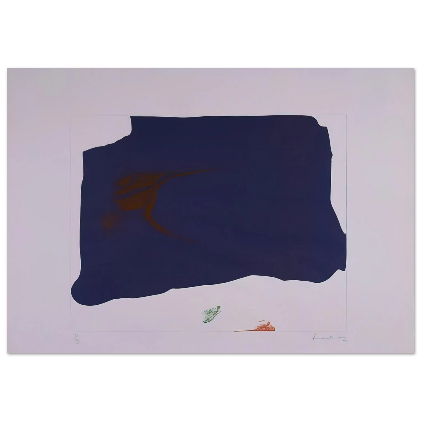 Helen Frankenthaler - Variation II on Mauve Corner - 1969 Wall art - 30x45 cm / 12x18 inches - Premium Wooden Framed Poster With Fine Art Paper-canvas - Black frame