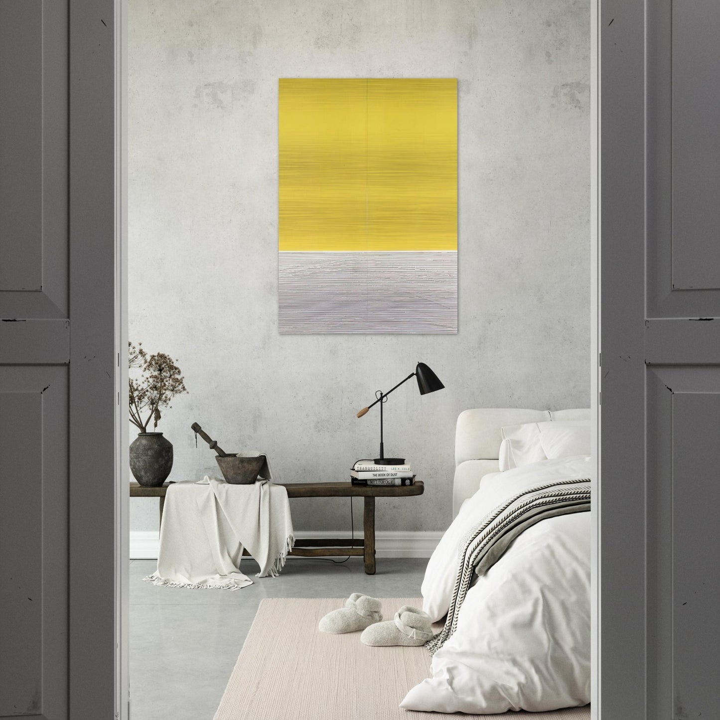 LE GRAN JAUNE - Jesus Rafael Soto Brushed Aluminum Print - 70x100 cm / 28x40 inches | Jesus Rafael Soto Aluminum Print | Jesus Rafael Soto Prints