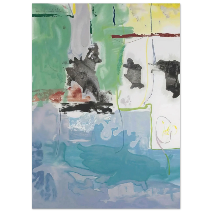 Helen Frankenthaler - West Wind - 1997 Wall art - 20x25 cm / 8x10 Inches - Premium Wooden Framed Poster With Fine Art Paper - Wood frame