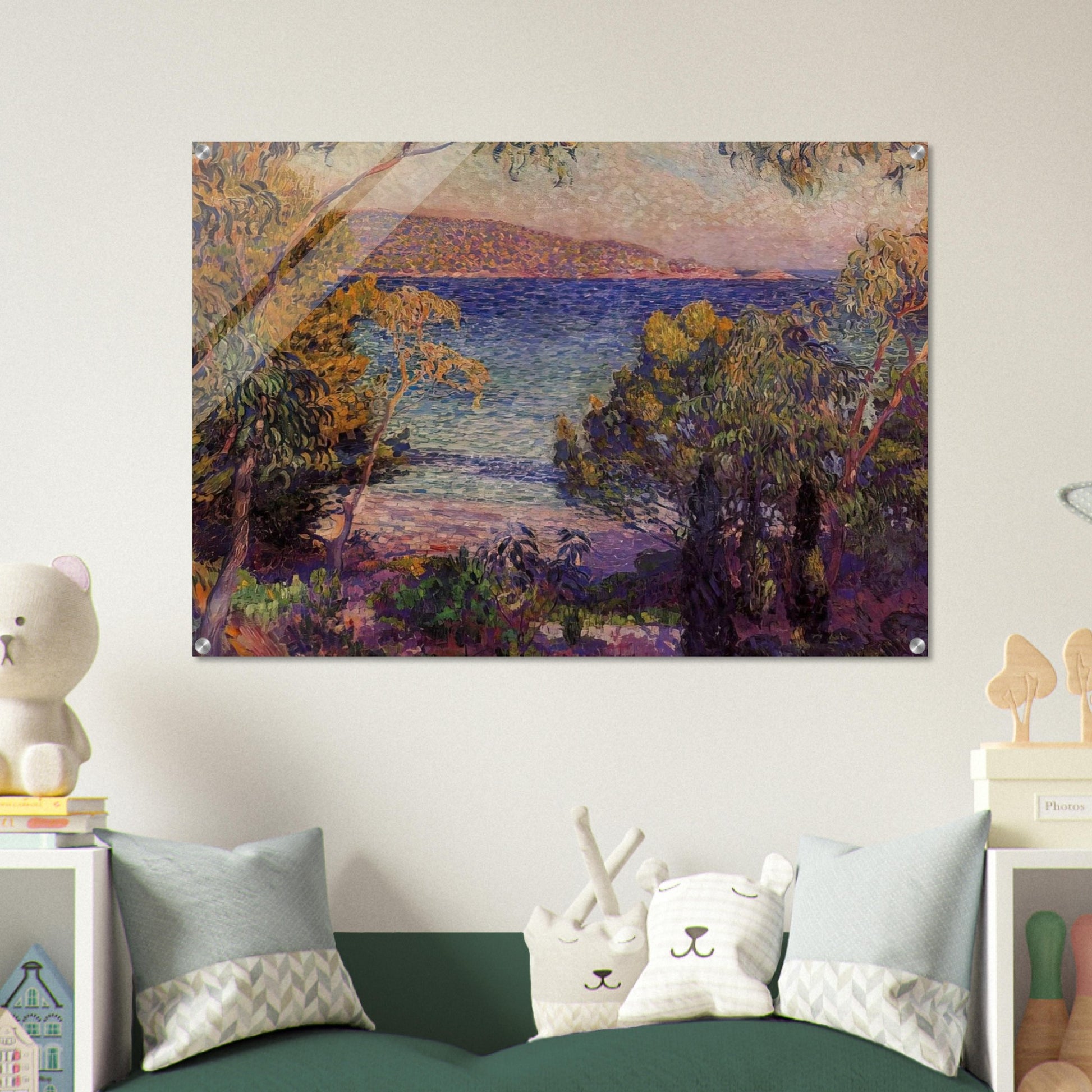 PINES AND EUCALYPTUS AT CAVELIERI 1905 - Theo van Rysselberghe Acrylic Print - 70x100 cm / 28x40″ inches