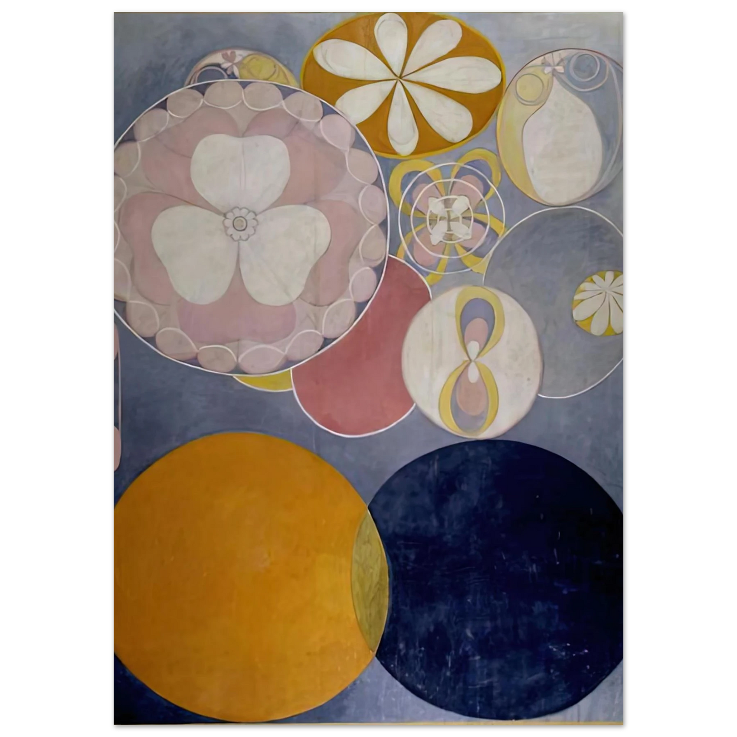 Hilma af Klint - DE TIO ST RSTA N 2 BARNAALDERN 1907 Wall art - 20x25 cm / 8x10 inches - Premium Wooden Framed Poster With Fine Art Paper-canvas - Black frame