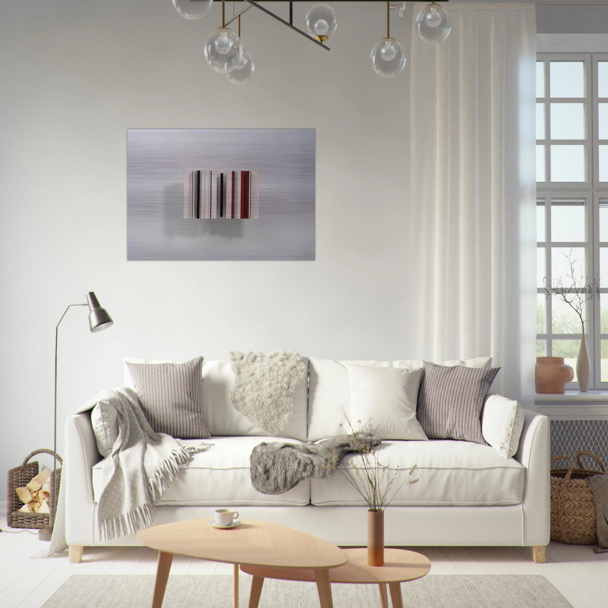 RELIEF CONSTRUCTION IN WHITE BLACK AND MAROON 1963 - Victor Pasmore Brushed Aluminum Print - 70x100 cm / 28x40 inches | Victor Pasmore Aluminum Print | Victor Pasmore Prints