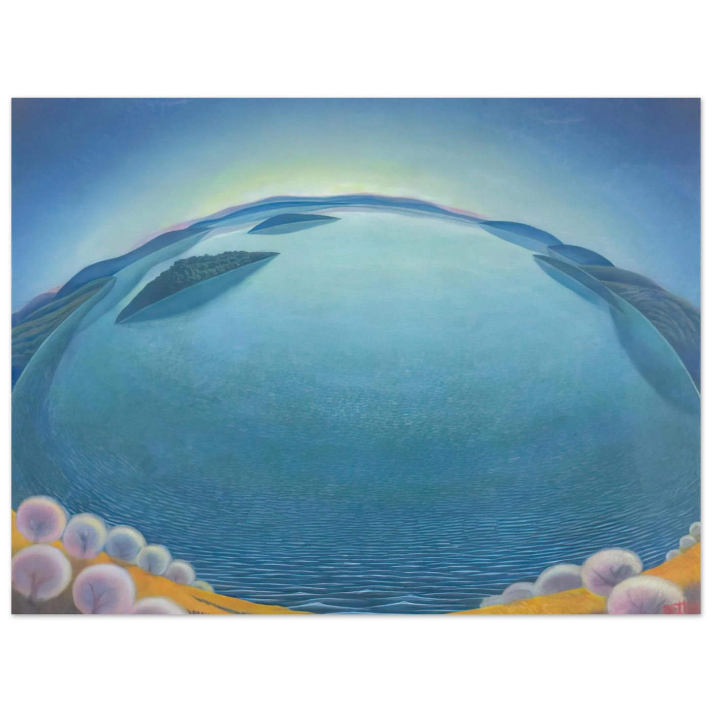 Gerardo Dottori - Lago-alba - 1942  75x100 cm / 30x40inches Fine Art Poster