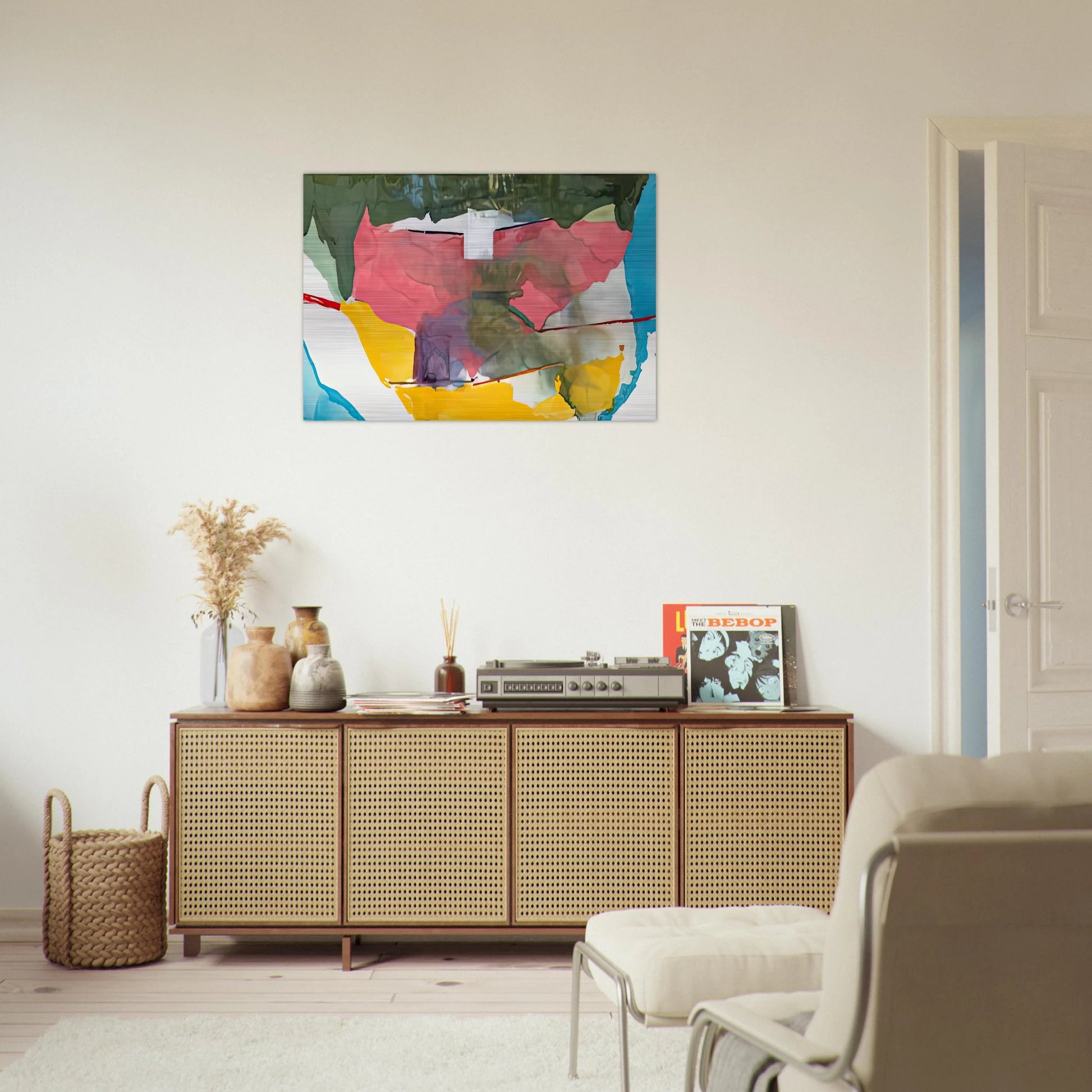 Off White Square, 1973- - Helen Frankenthaler Brushed Aluminum Print - 70x100 cm / 28x40 inches | Helen Frankenthaler Aluminum Print | Helen Frankenthaler Prints