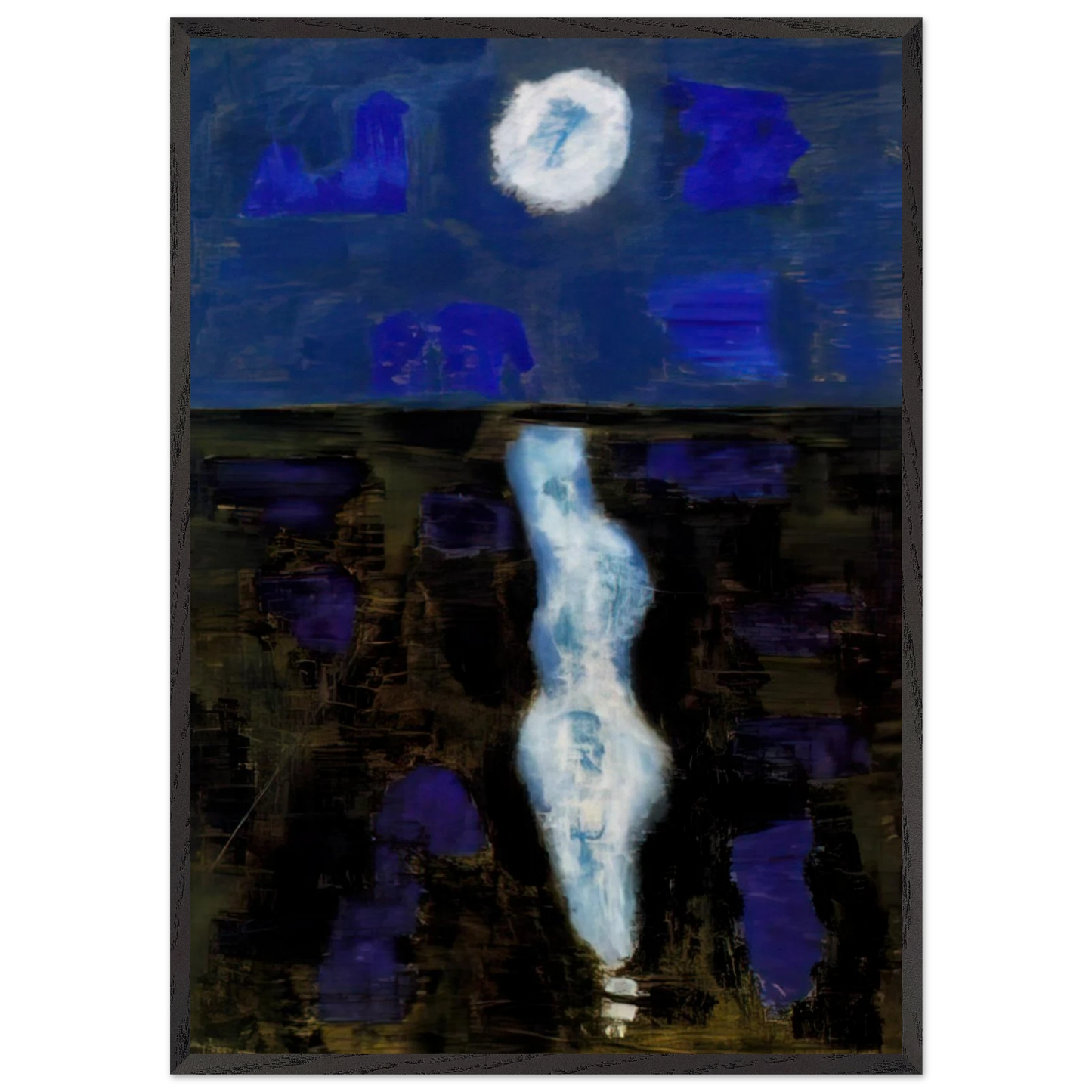White Moon - 1957 - Milton Avery 70x100 cm / 28x40 inches Framed Art Print – Black Wooden Frame