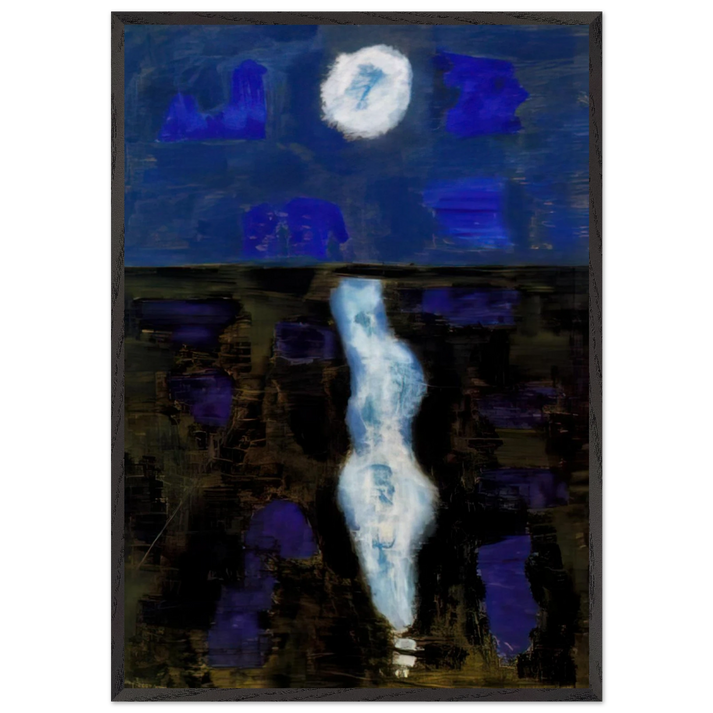 White Moon - 1957 - Milton Avery 70x100 cm / 28x40 inches Framed Art Print – Black Wooden Frame