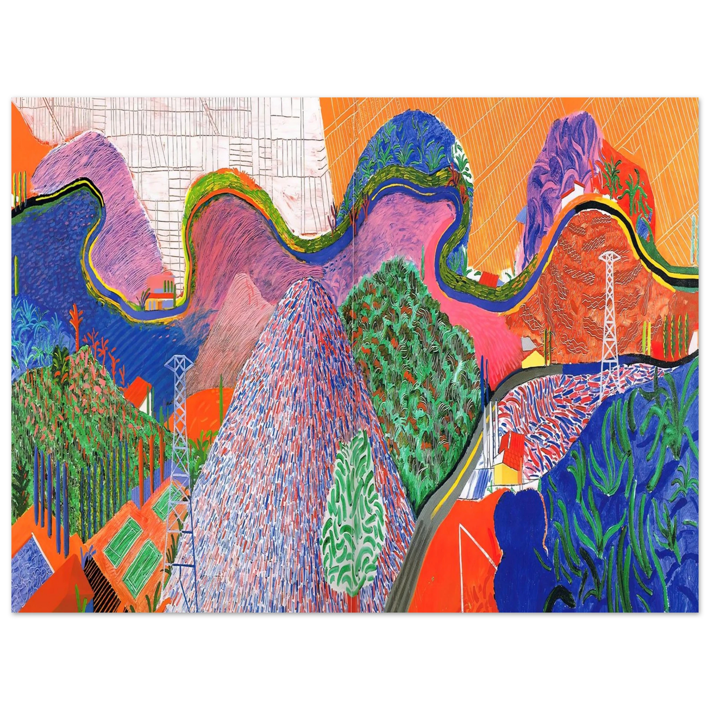 David Hockney - David Hockney Wall art - 70x100 cm / 28x40 inches - Premium Wooden Framed Poster With Fine Art Paper-canvas - Black frame