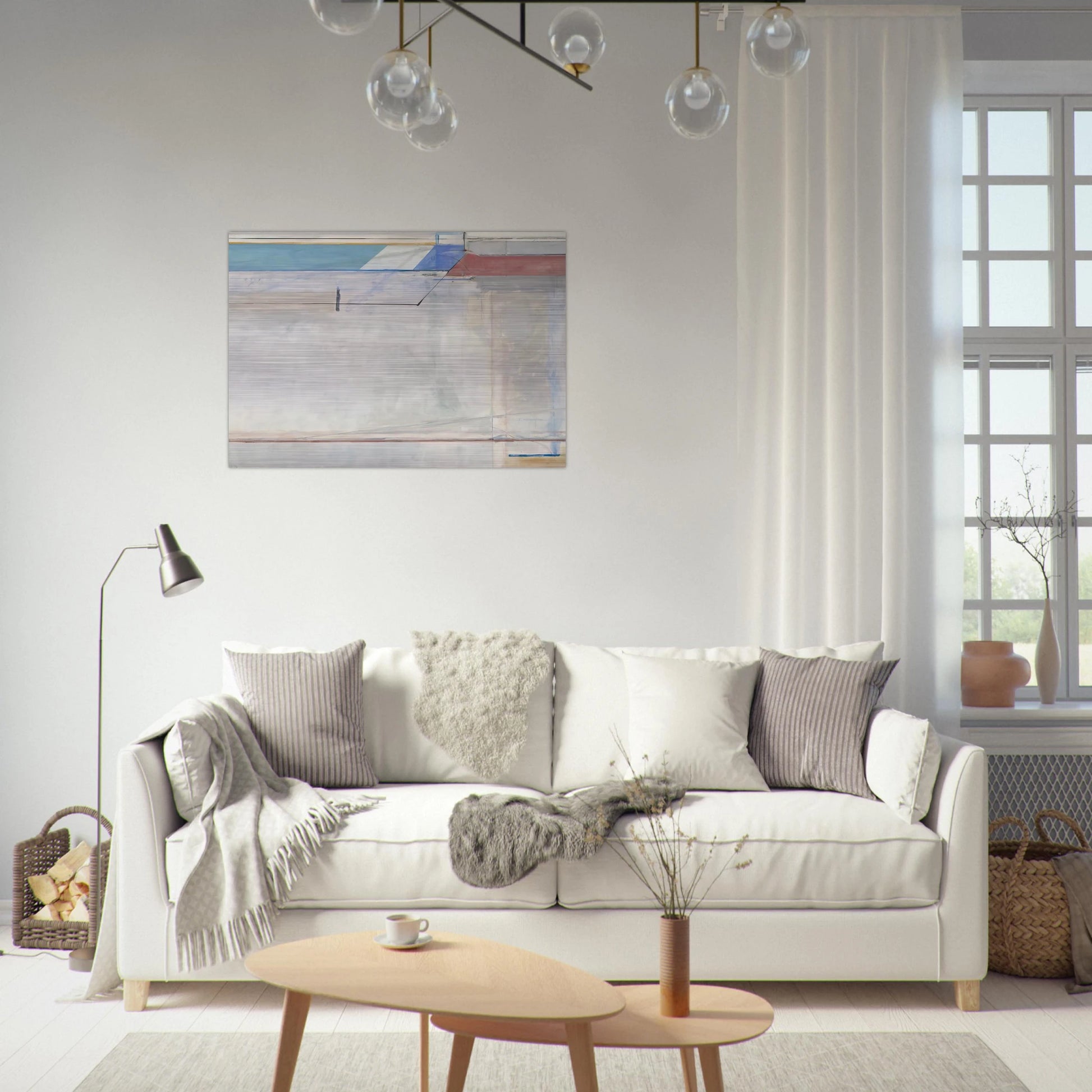 Ocean Park #63 - Richard Diebenkorn Brushed Aluminum Print - 70x100 cm / 28x40 inches | Richard Diebenkorn Aluminum Print | Richard Diebenkorn Prints