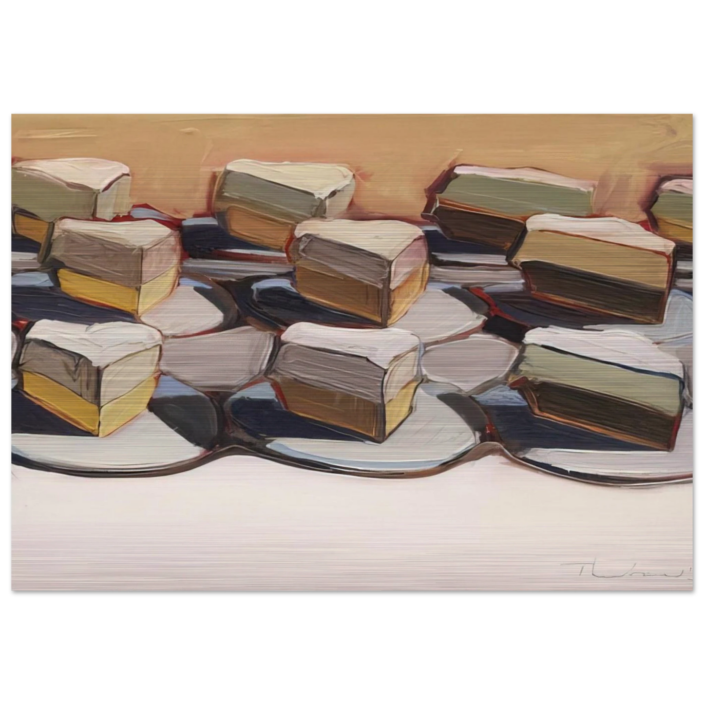 Cut Meringues - 1961 - Wayne Thiebaud Brushed Aluminum Print - 70x100 cm / 28x40 inches | Wayne Thiebaud Aluminum Print | Wayne Thiebaud Prints