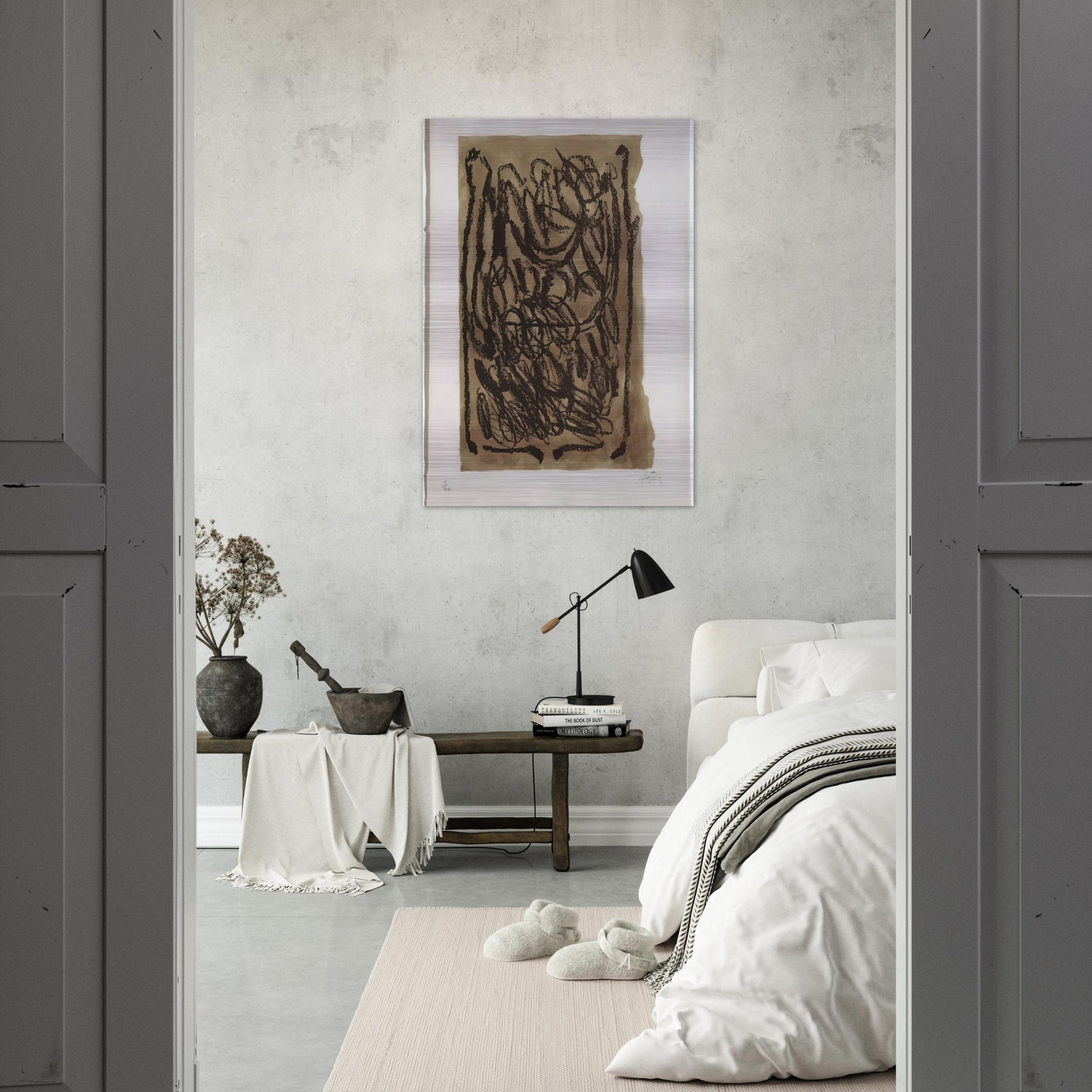 EL PA A LA BARCA 1963 - Antoni Tapies Brushed Aluminum Print - 70x100 cm / 28x40 inches | Antoni Tapies Aluminum Print | Antoni Tapies Prints