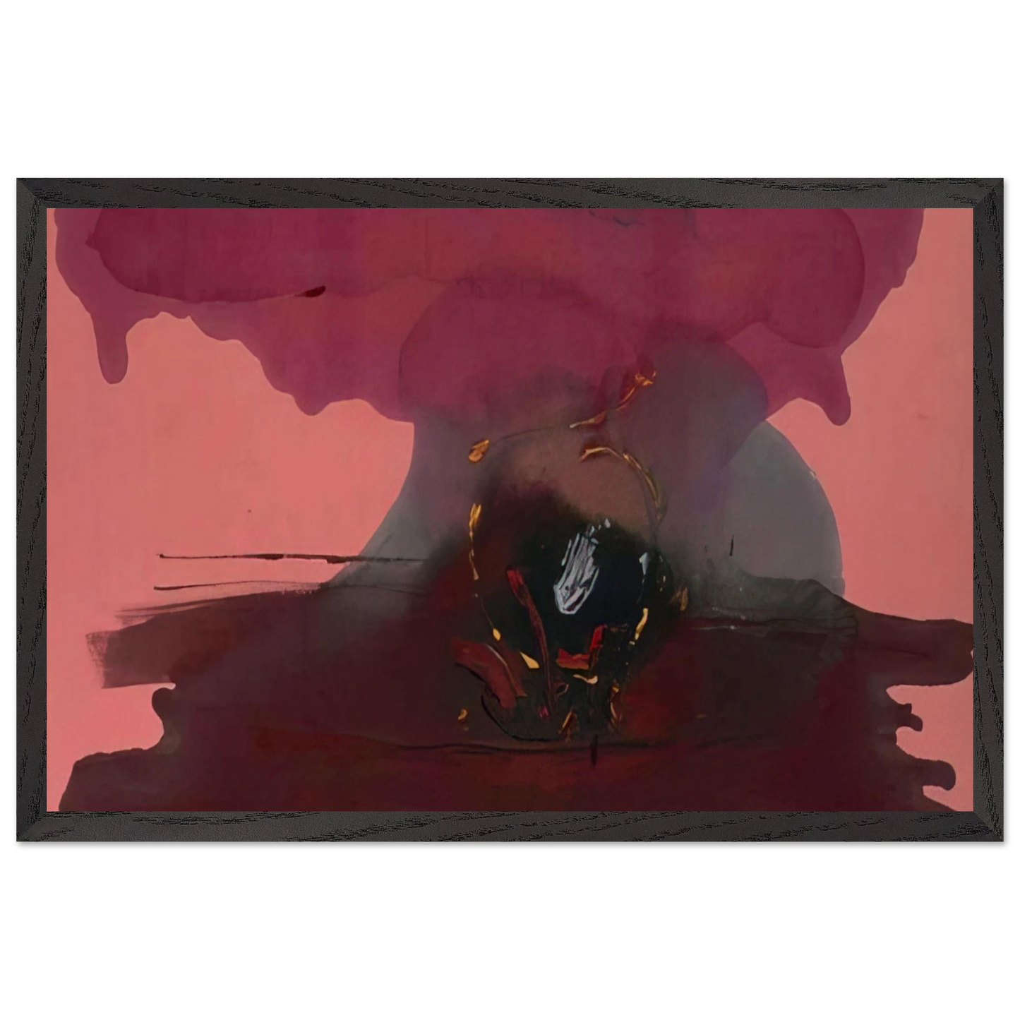 Helen Frankenthaler - Harbinger - 1986 Wall art - 20x25 cm / 8x10 inches - Premium Wooden Framed Poster With Fine Art Paper-canvas - Black frame