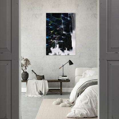 Sea Cliffs Rising - Eyvind Earle Brushed Aluminum Print - 70x100 cm / 28x40 inches | Eyvind Earle Aluminum Print | Eyvind Earle Prints