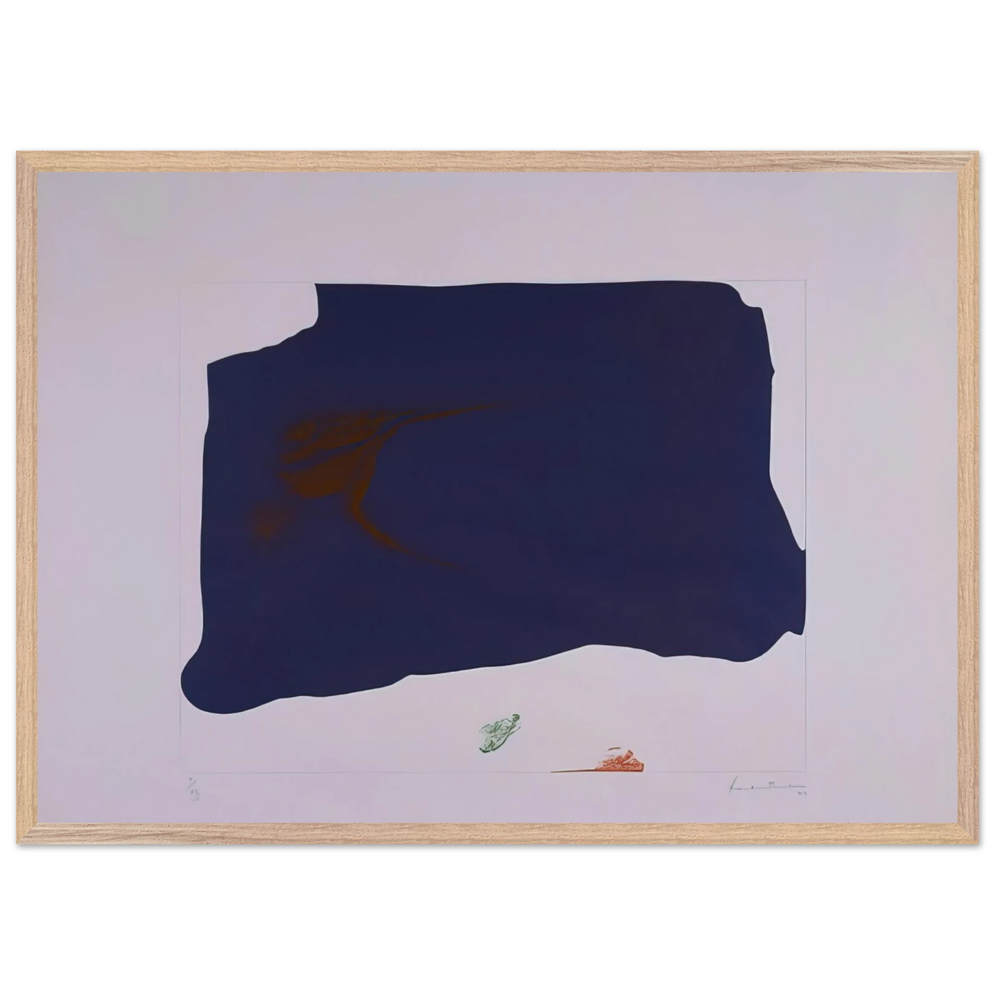 Helen Frankenthaler - Variation II on Mauve Corner - 1969 Wall art - 15x20 cm / 6x8 inches - Premium Wooden Framed Poster With Fine Art Paper-canvas - Wood frame